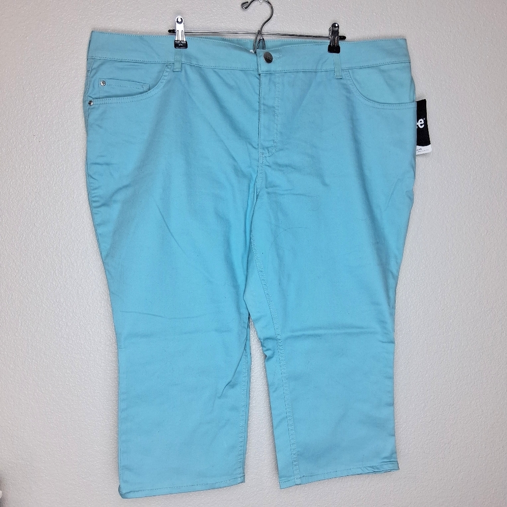 Lee Brand Womens Teal Capri Pants Size 26WM